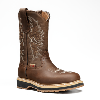 King Welt Square Leather Work Boots for Women