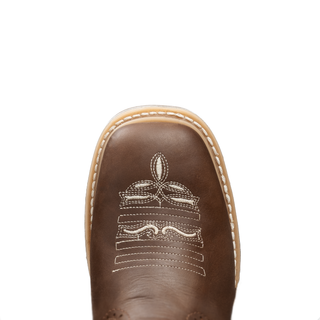 King Welt Square Leather Work Boots for Women