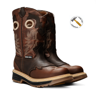 Silver Bull Western Steel Toe Leather Round Toe Work Boots