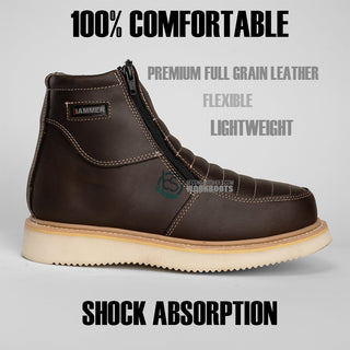 HM330 Dual Zipper Comfort Wellington Sole Work Boots