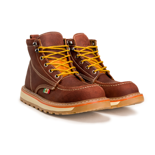 Hammer 6" Lightweight Leather Work Boots Double Density Sole With MEX Flag