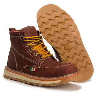 Hammer 6" Lightweight Leather Work Boots Double Density Sole With MEX Flag