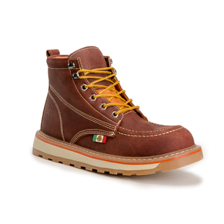 Hammer 6" Lightweight Leather Work Boots Double Density Sole With MEX Flag