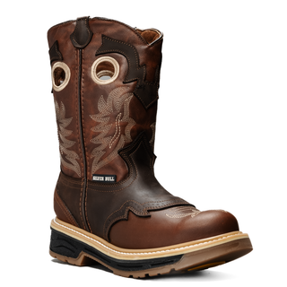 Silver Bull Western Steel Toe Leather Round Toe Work Boots