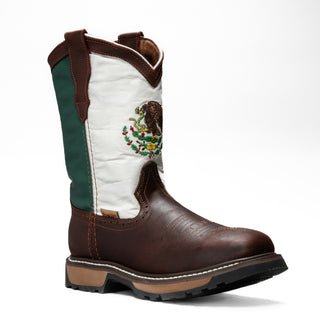 KW5006 Leather Square Toe Mexican Flag Work Boot