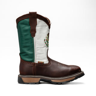 KW5006 Leather Square Toe Mexican Flag Work Boot