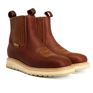 King Welt 6" Chelsea Square Leather Work Boots for Men