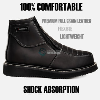 HM330 Dual Zipper Comfort Wellington Sole Work Boots